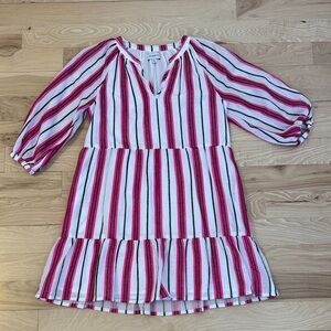 Evereve Pink and White Striped Kids Dress